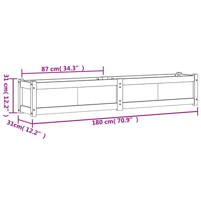Plantenbak 180X31X31 Cm Massief Grenenhout Wit