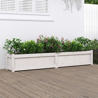 Plantenbak 180X31X31 Cm Massief Grenenhout Wit