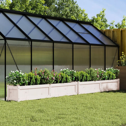 Plantenbak 180X31X31 Cm Massief Grenenhout Wit