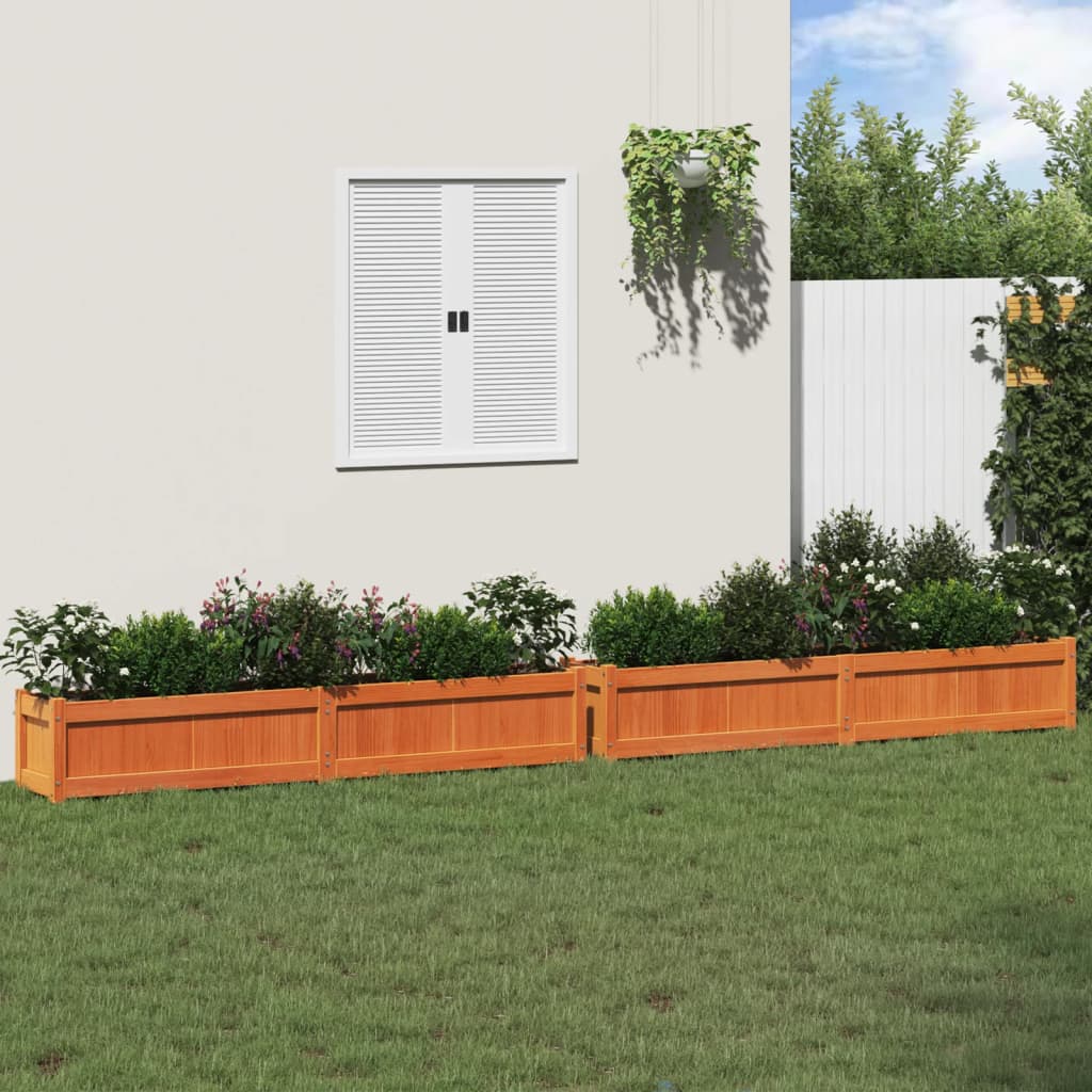 Plantenbak 180X31X31 Cm Massief Grenenhout Wit