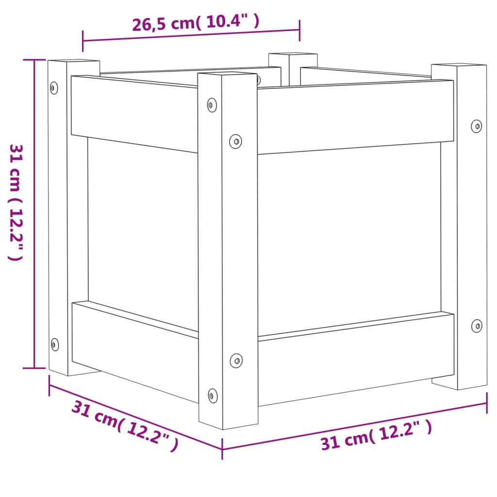 Plantenbak 31X31X31 Cm Massief Douglashout