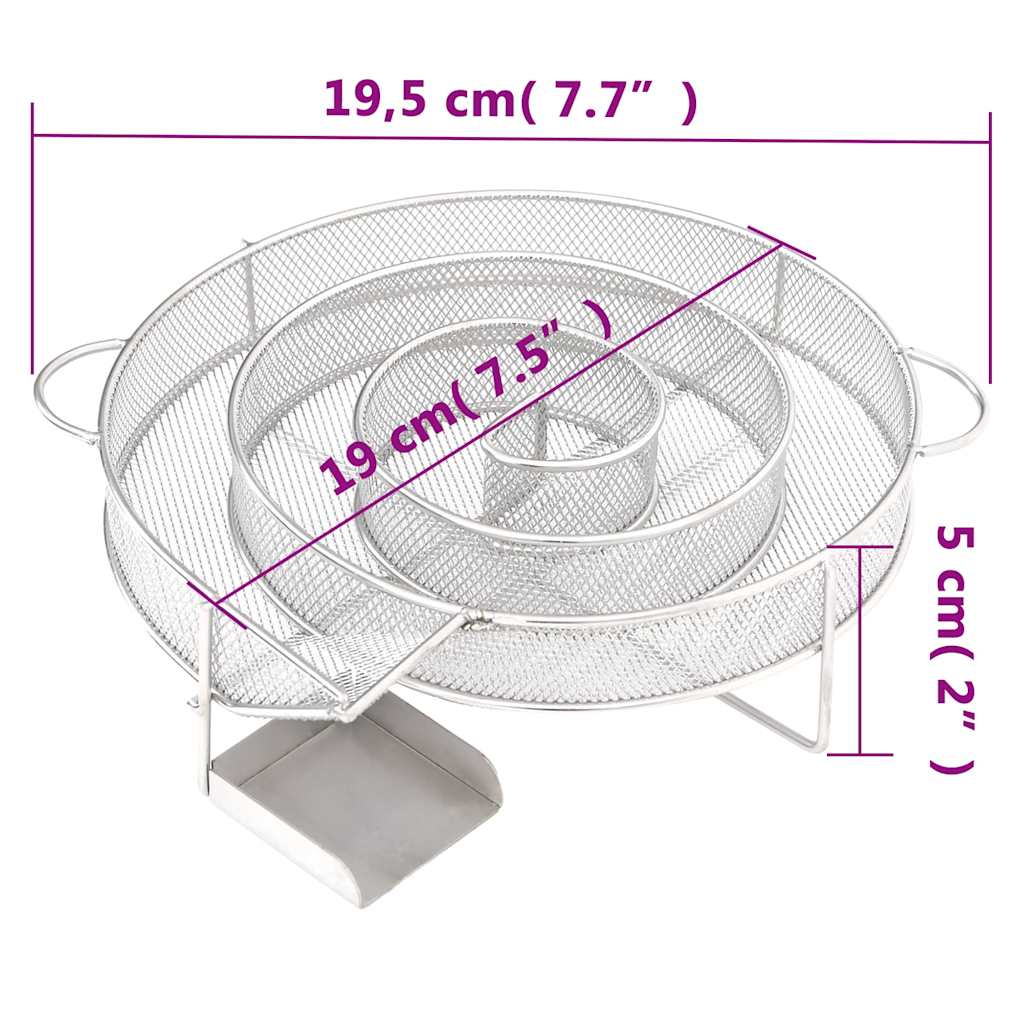 Rookgenerator Koud Rond 19,5 Cm Roestvrij Staal