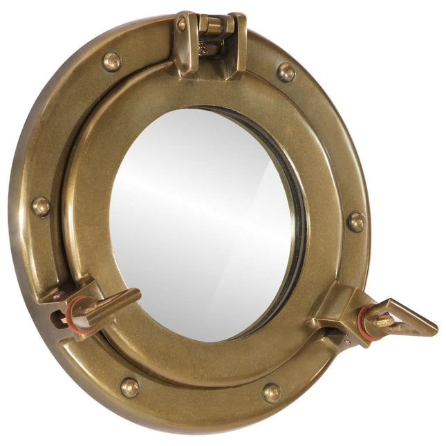 Wandspiegel Patrijspoort Ø30 Cm Aluminium En Glas