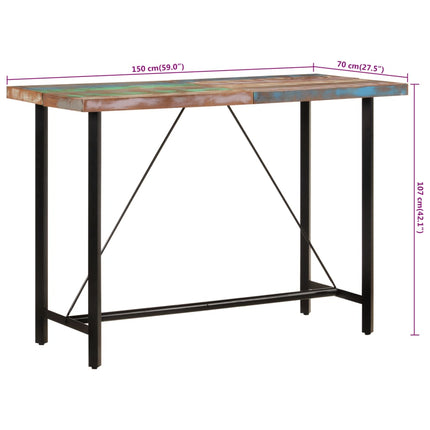 Bartafel Massief Gerecycled Hout En Ijzer