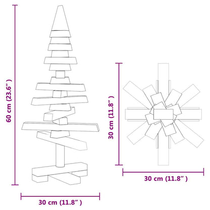 Kerstdecoratie kerstboom 60 cm massief grenenhout