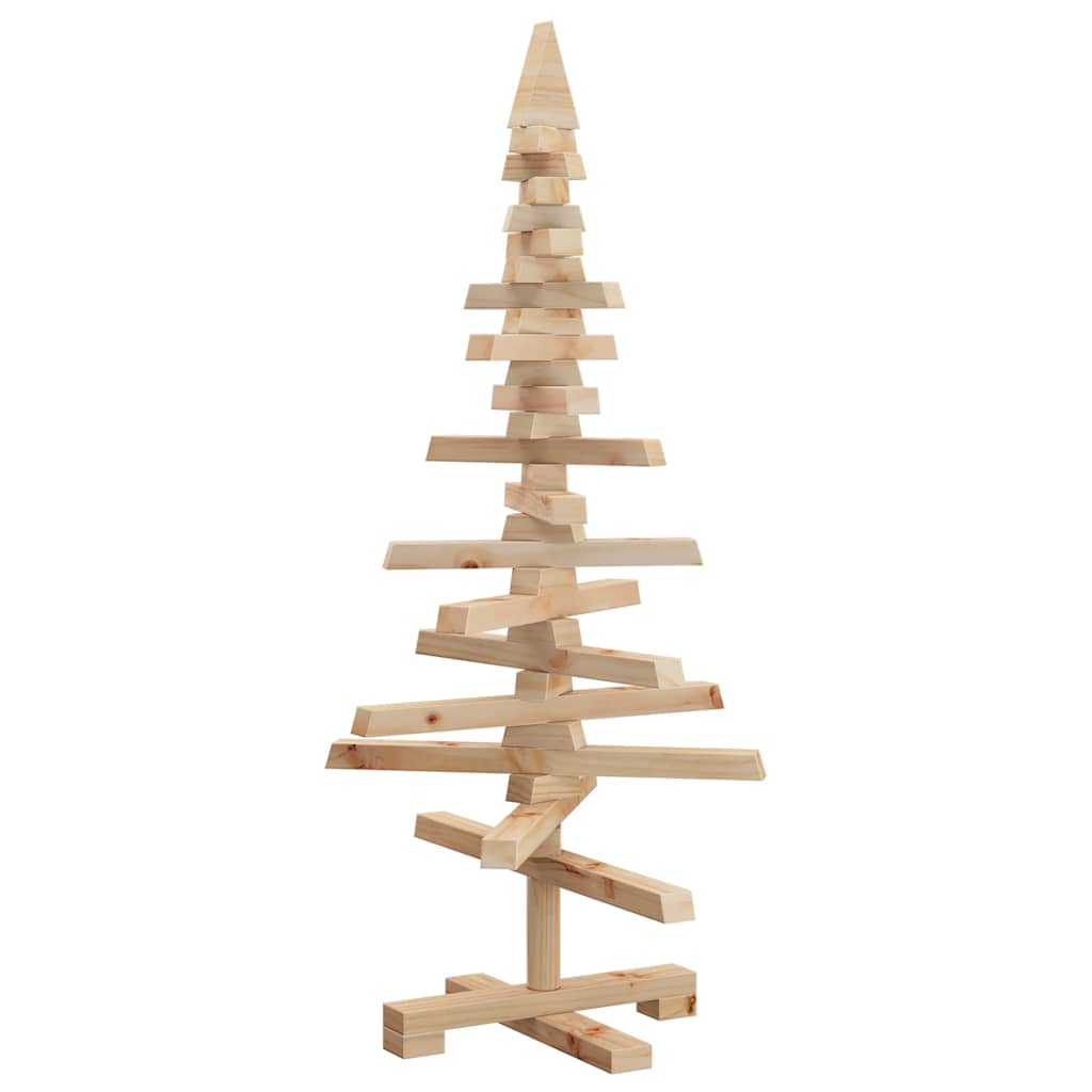 Kerstdecoratie kerstboom 90 cm massief grenenhout
