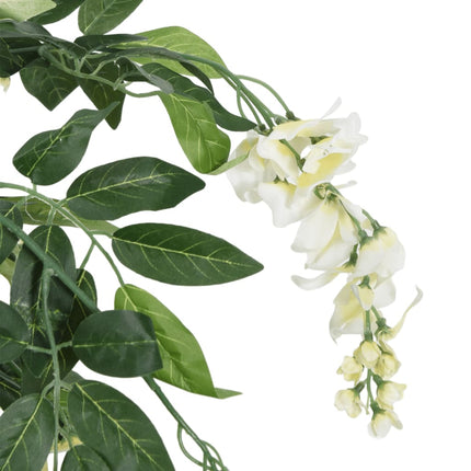 Kunstplant Wisteria 1260 Bladeren Groen En Wit