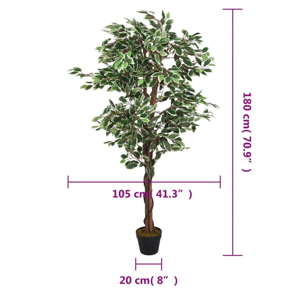 Kunstplant ficus 1008 bladeren 180 cm groen