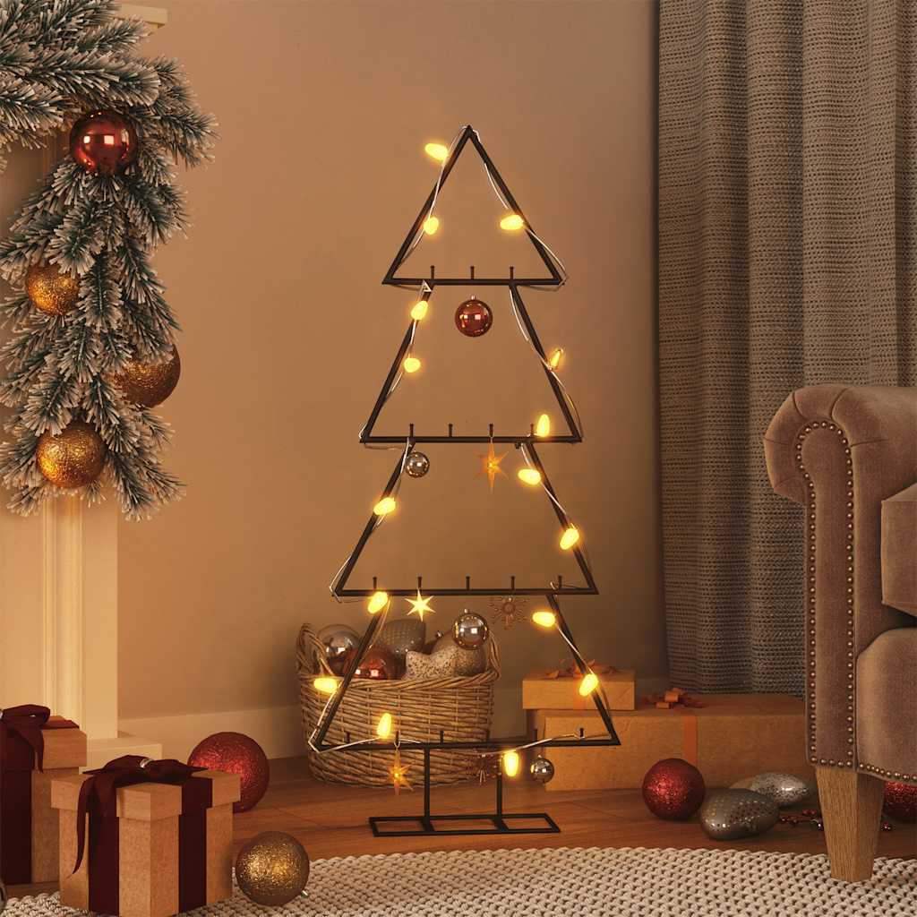 Kerstdecoratie kerstboom 125 cm metaal zwart