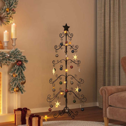 Kerstdecoratie kerstboom 150 cm metaal zwart