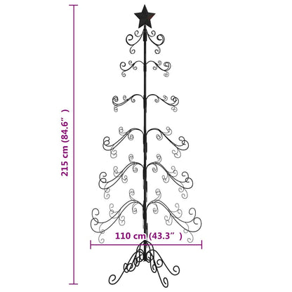 Kerstdecoratie kerstboom 215 cm metaal zwart