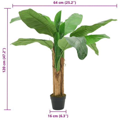 Kunstplant bananenboom 9 bladeren 120 cm groen