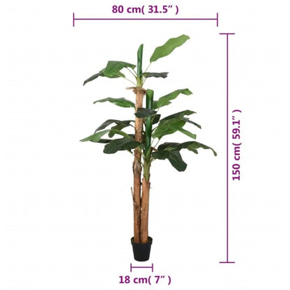 Kunstplant bananenboom 18 bladeren 150 cm groen