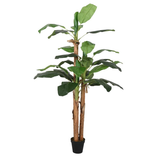 Kunstplant bananenboom 19 bladeren 180 cm groen