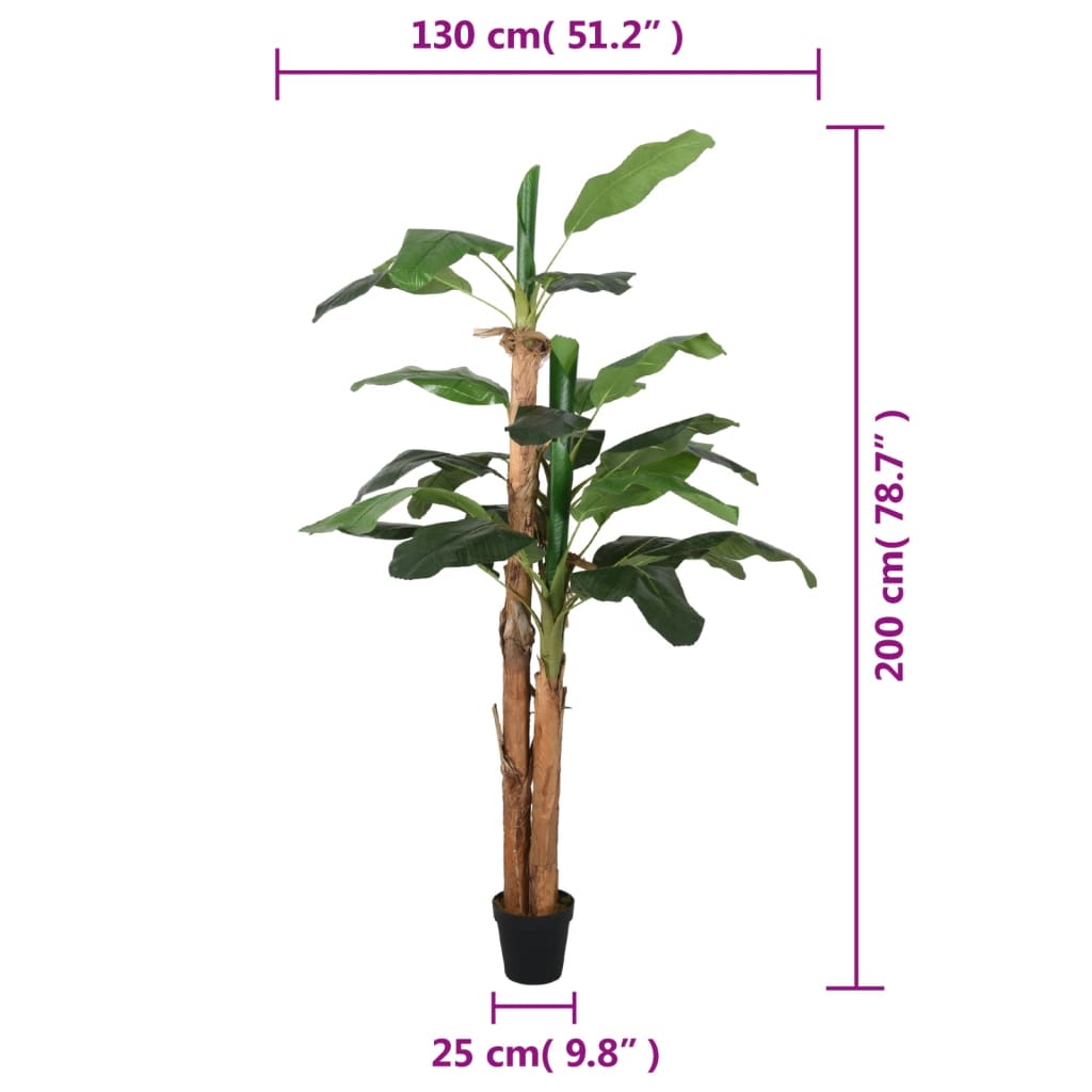 Kunstplant bananenboom 22 bladeren 200 cm groen