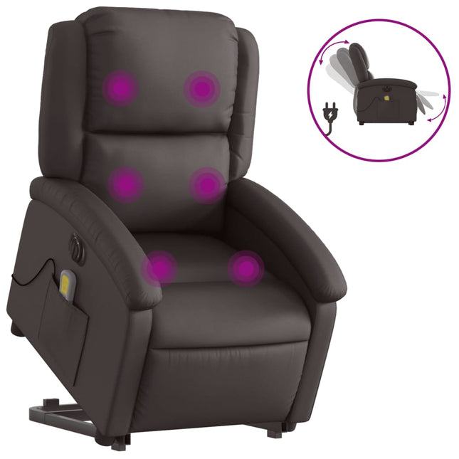 Sta-Op-Massagestoel Elektrisch Echt Leer