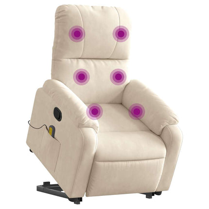 Sta-Op-Massagestoel Verstelbaar Microvezelstof Beige