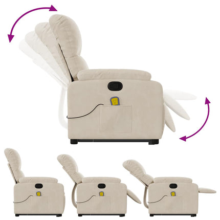 Sta-Op-Massagestoel Verstelbaar Microvezelstof Beige