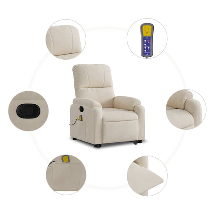 Sta-Op-Massagestoel Verstelbaar Microvezelstof Beige