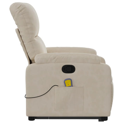 Sta-Op-Massagestoel Verstelbaar Microvezelstof Beige