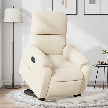 Sta-Op-Massagestoel Elektrisch Verstelbaar Microvezelstof Beige