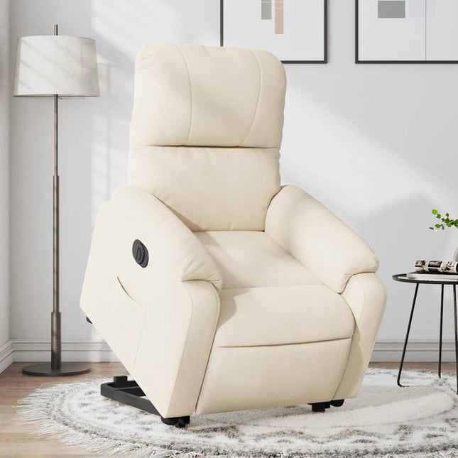 Sta-Op-Massagestoel Elektrisch Verstelbaar Microvezelstof Beige