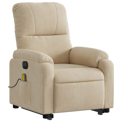 Sta-Op-Massagestoel Elektrisch Microvezelstof Crèmekleurig Crème
