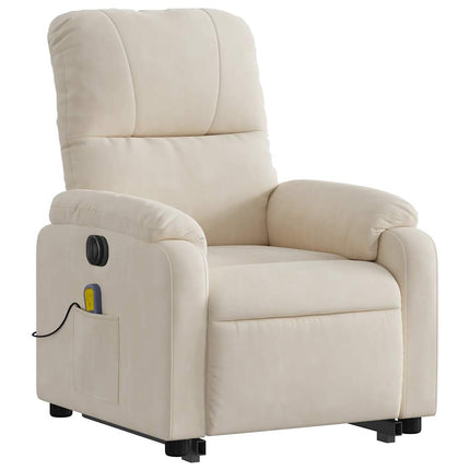 Sta-Op-Massagestoel Elektrisch Verstelbaar Microvezelstof Beige