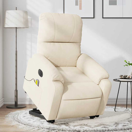 Sta-Op-Massagestoel Elektrisch Verstelbaar Microvezelstof Beige