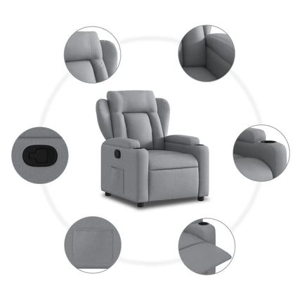 Relaxfauteuil Lichtgrijze Stof