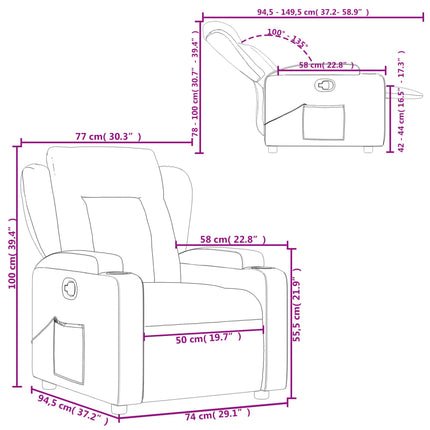Relaxfauteuil Lichtgrijze Stof