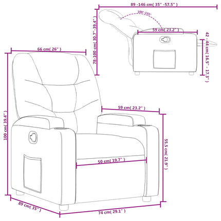 Relaxfauteuil Lichtgrijze Stof