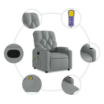 Massagestoel Met Lichtgrijze Stof