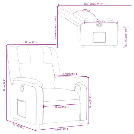 Relaxfauteuil Lichtgrijze Stof
