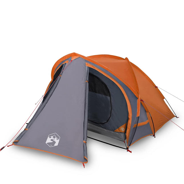 Koepeltent 2-Persoons Waterdicht Grijs En Oranje
