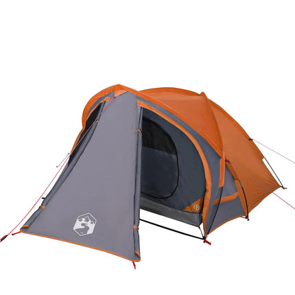Koepeltent 2-Persoons Waterdicht Grijs En Oranje