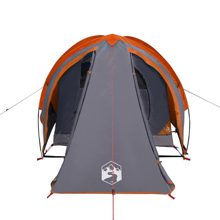 Koepeltent 2-Persoons Waterdicht Grijs En Oranje