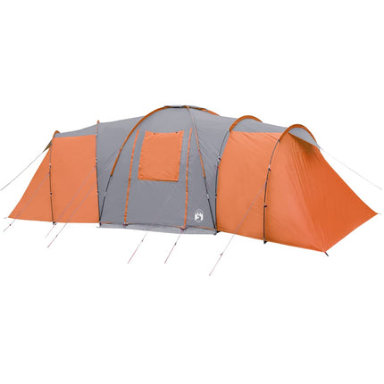 Koepeltent 12-Persoons Waterdicht Grijs En Oranje