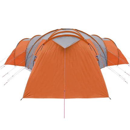 Koepeltent 12-Persoons Waterdicht Grijs En Oranje