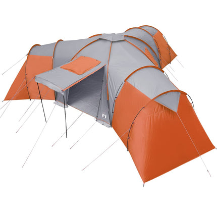 Koepeltent 12-Persoons Waterdicht Grijs En Oranje