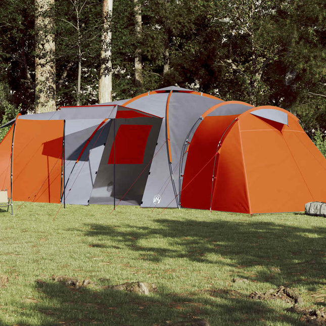 Koepeltent 12-Persoons Waterdicht Grijs En Oranje