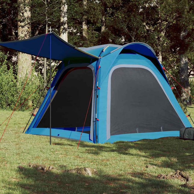 Tent 4-Persoons Waterdicht Snelontgrendeling Blauw
