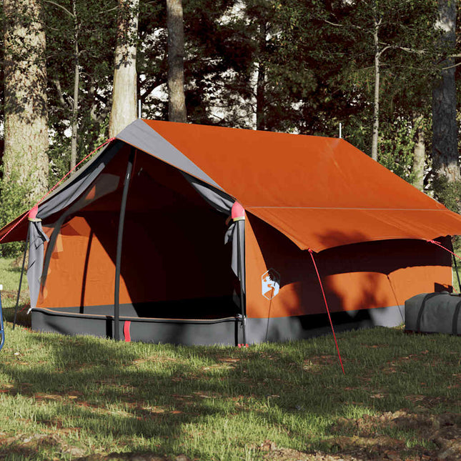Tent 2-Persoons Waterdicht Grijs En Oranje