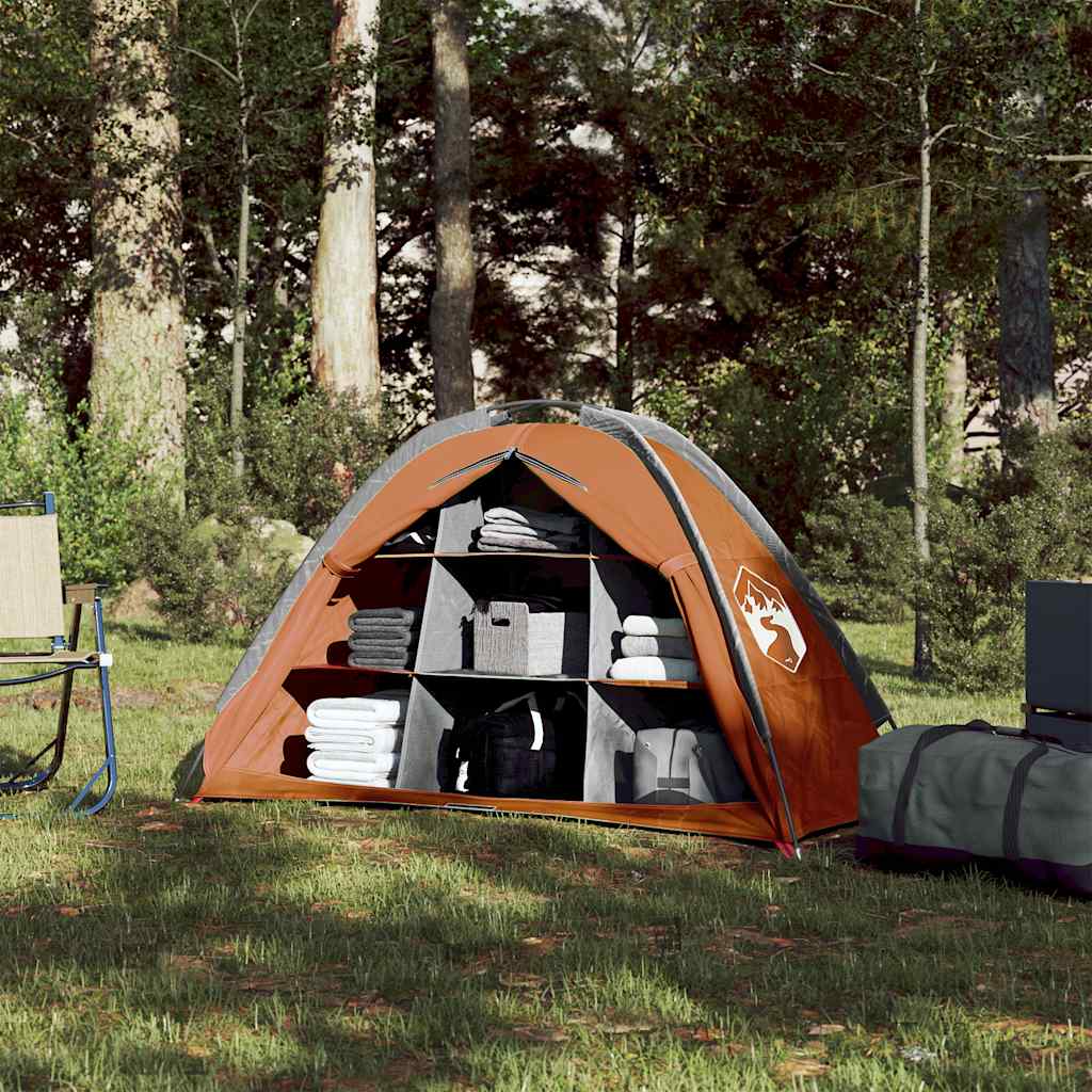 Opbergtent 9 vakken waterdicht grijs en oranje