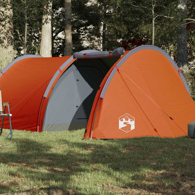 Tunneltent 4-Persoons Waterdicht Oranje Grijs
