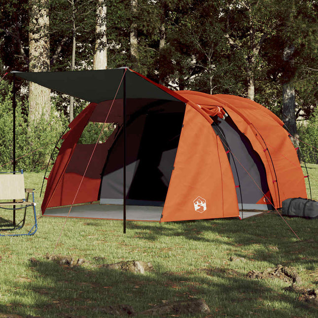 Tunneltent 4-Persoons Waterdicht Grijs En Oranje