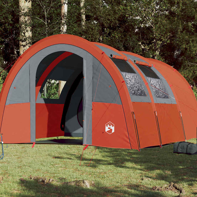 Tunneltent 4-Persoons Waterdicht En Oranje Grijs