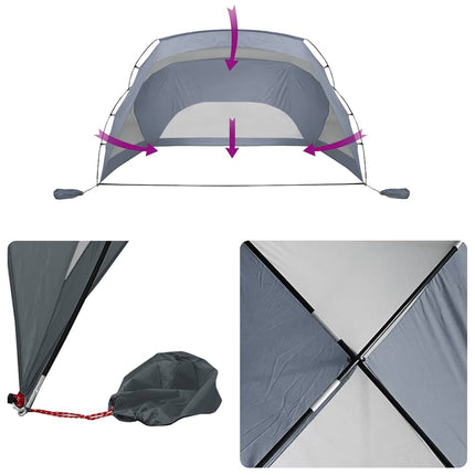 Strandtent 274X178X170/148 Cm 185T Polyester Grijs
