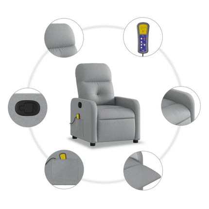 Massagestoel Met Lichtgrijze Stof