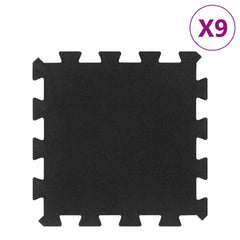Rubbertegels 9 St 16 Mm 30X30 Cm Zwart